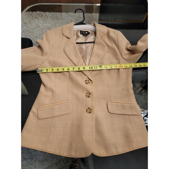 Pendleton Women's Beige Wool Single Breasted Three Buttons Fitted Blazer Size 10 - Picture 12 of 12